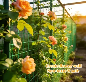 UV-Stabilized HDPE Green Garden Trellis Net 0.7M*100M Square Hole Vertical Farming
