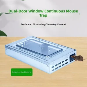 Visible-Window Continuous Heavy-Duty Metal Mouse Trap Cage with Bait Box