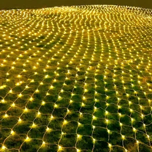 Warm White LED Net Mesh Lights, Waterproof Connectable Outdoor Indoor Christmas Decoration, IP65