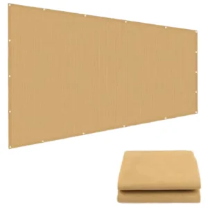 Waterproof HDPE Rectangle Sun Shade Sail Woven UV-Block Canopy Awning for Garden Beige